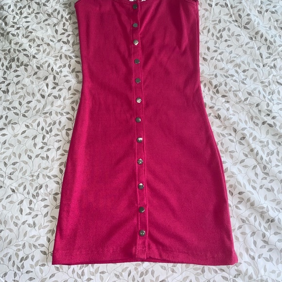 Mini Body-con Hot-pink Dress- Size M - Picture 2 of 3